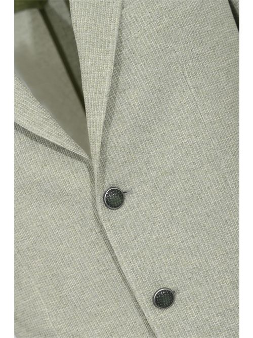 Giacca monopetto in misto cotone Verde/Panna Tagliatore | 1SMJ22K 360029 V10431